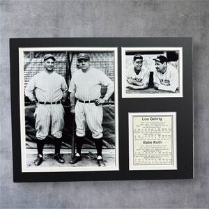 Babe Ruth & Lou Gehrig Framed • NEW YORK YANKEES • 11x14 Batting Stats